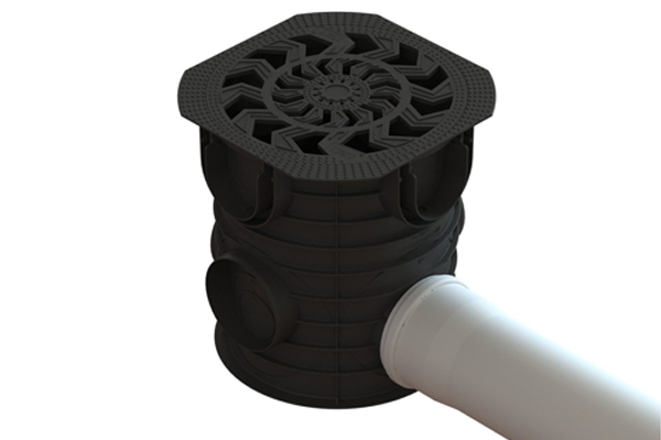 Cămin pluvial Easy1/2/3 rotund cu coș parafrunzar și grătar din plastic, clasa de sarcini A15